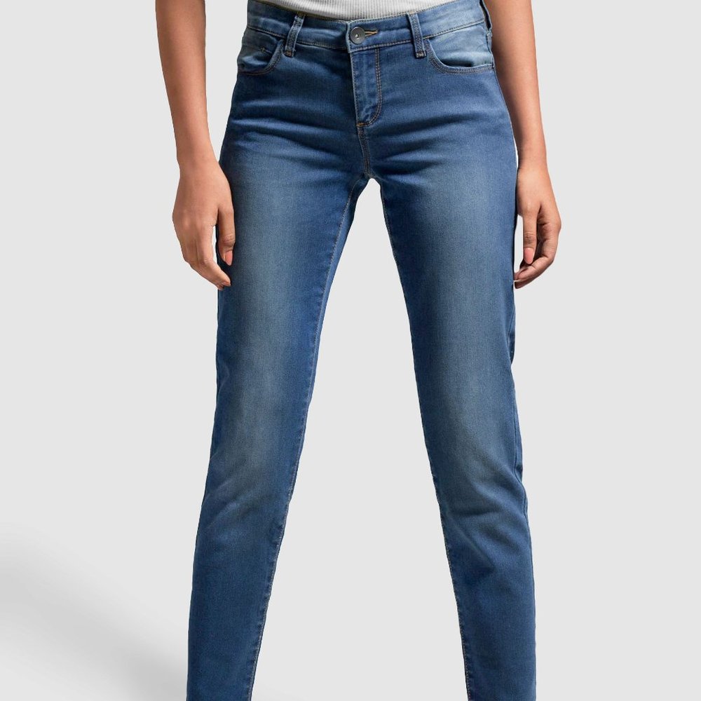 OLGYN Stretch Medium Blue Denim Pant Slim Fit
